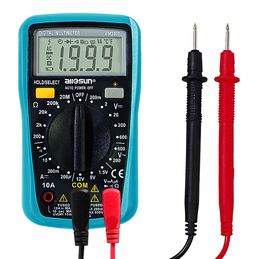 EM3301/EM3302 Digital Multimeter Pocket Portable AC/DC Ammeter Voltage ohm Tester Current Ohm With Backlight