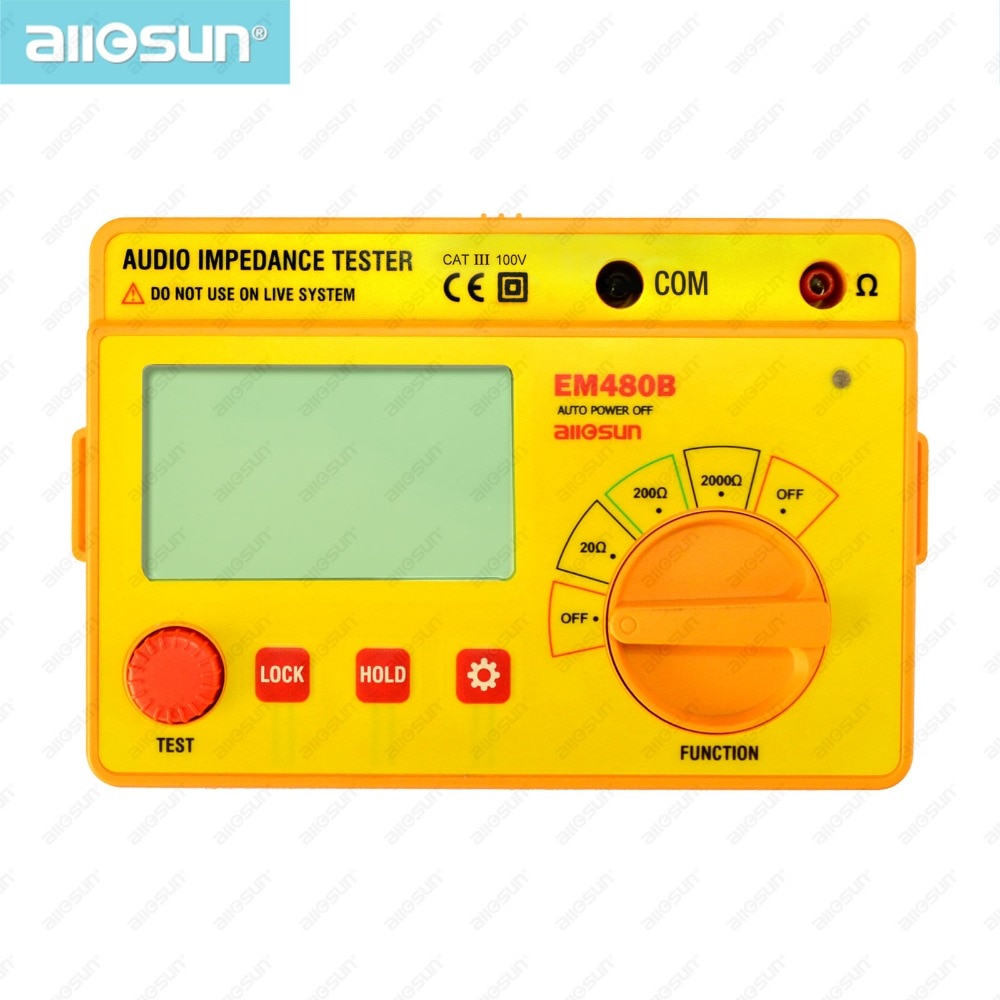 EM480B Audio Impedance Tester Portable CATIII Test Ranges 20/200/2000 Resistance Meter 1KHz Timer Function Data Hold