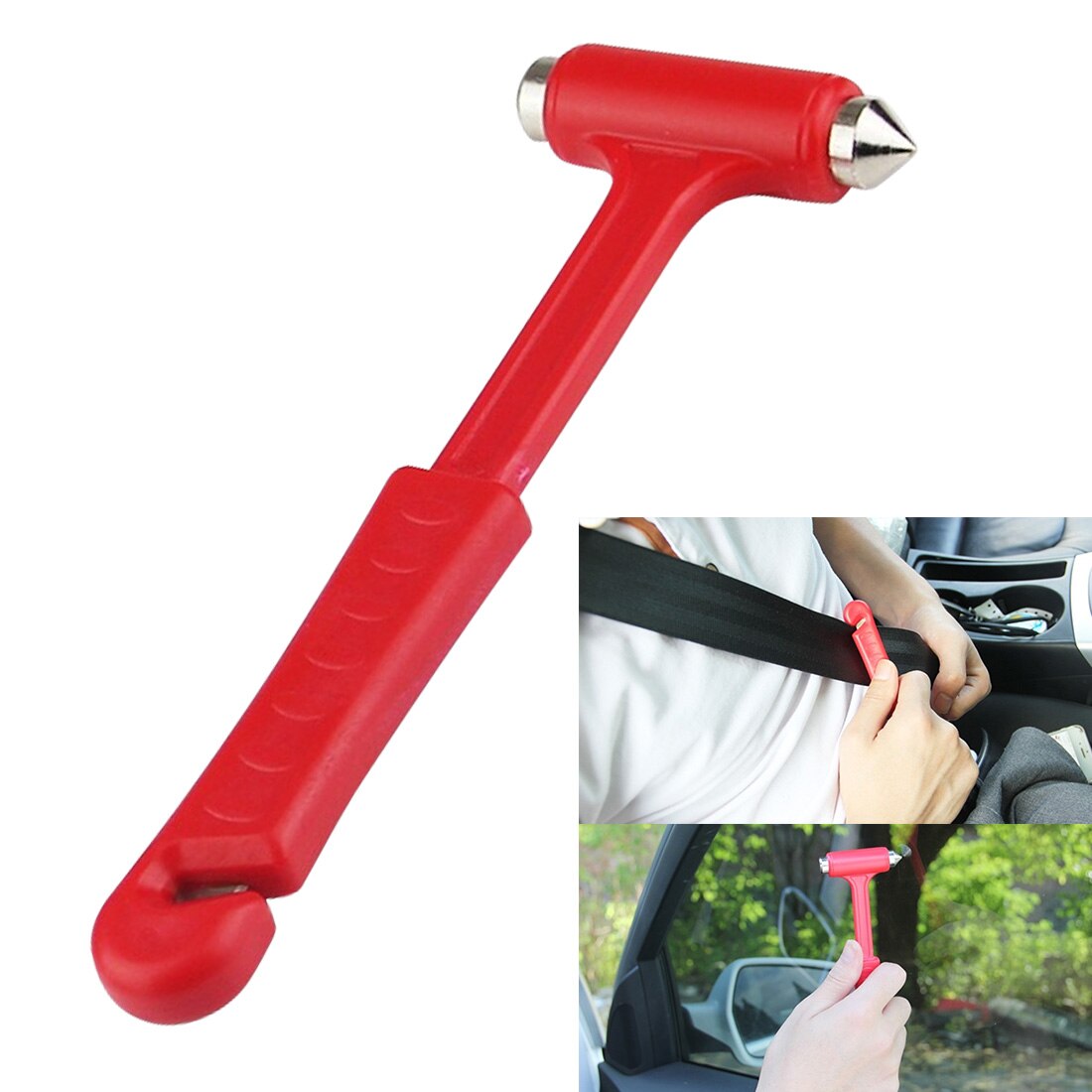 1pc Emergency Escape Tool Car Self-Help Escape Hammer Fire Emergency Window Breaker Knocking Glass Artifact Car Rescue Red Hammer