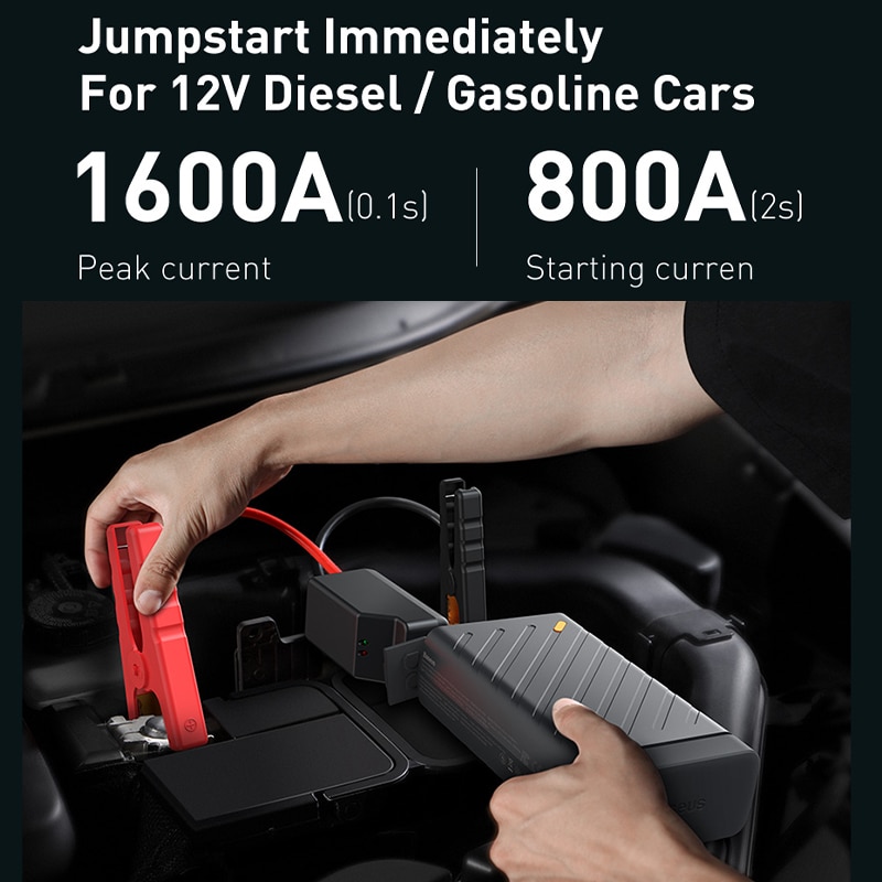 Car Jump Starter 12v 16000mAh Car Starting Device Auto Battery Booster Portable Power Bank 220v AC Output Power Station