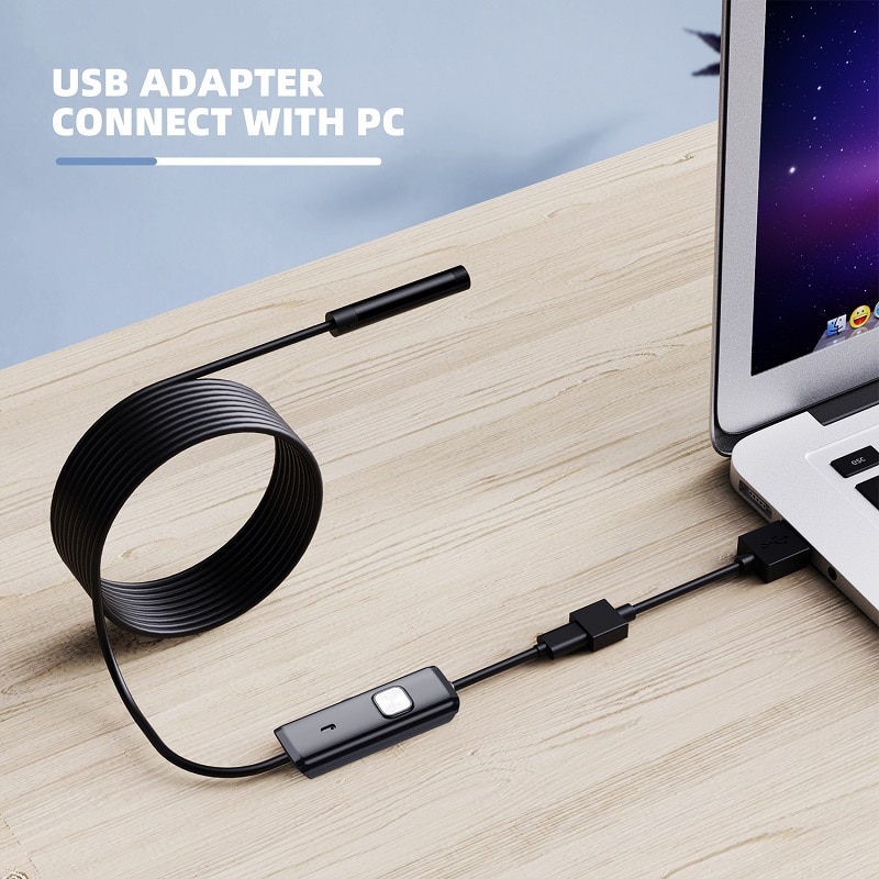 AN97 Endoscope Camera 7mm Lens Android Endoscope USB Inspection Borescope Camera 6 Led IP67 Waterproof for Android Phones PC