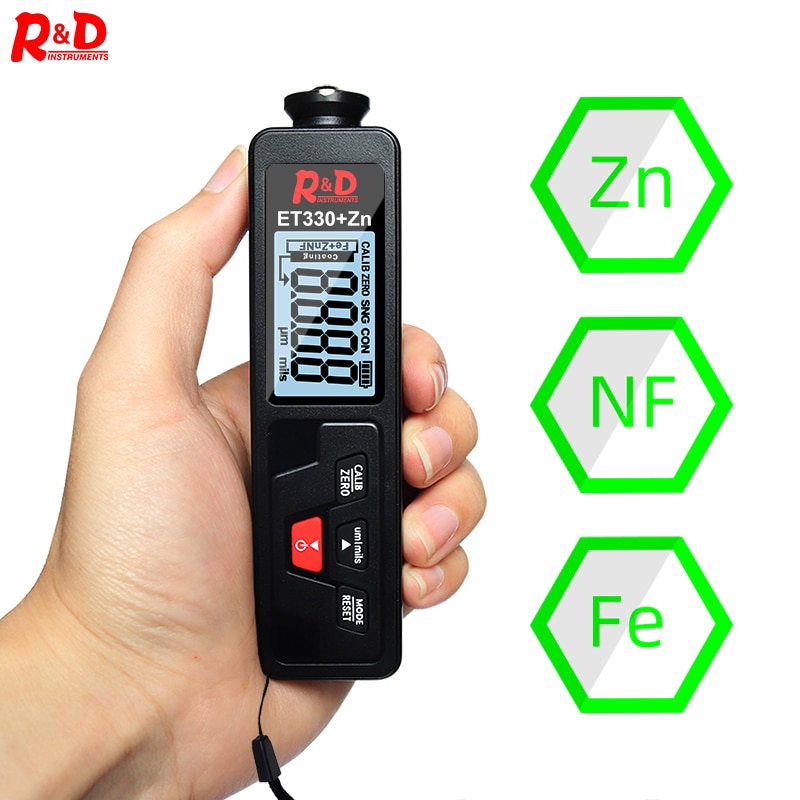 ET330+ZN Car Paint Thickness Gauge Portable Coating Thickness Gauge for Car 0-1500um Fe & NFe Coating Tester Meter