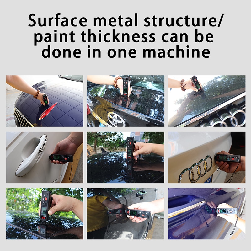 ET330+ZN Car Paint Thickness Gauge Portable Coating Thickness Gauge for Car 0-1500um Fe & NFe Coating Tester Meter