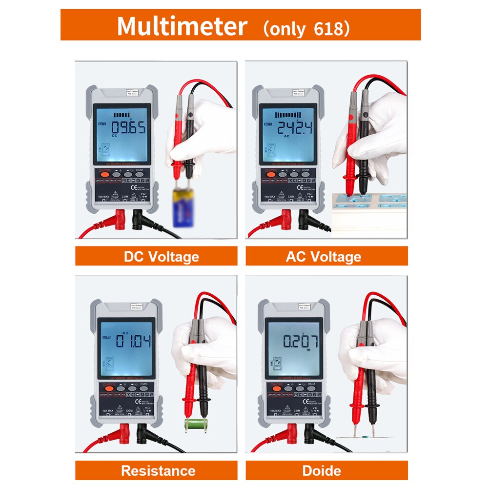 ET616 /ET618 Network Cable Tester Analogs Digital Search POE Test Cable Pairing Sensitivity Adjustable Network Cable Tester