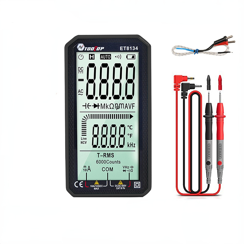 ET8134 Digital Multimeter 4.7In LCD DC/AC Current Voltage Measurement Capacitance Resistance Measuring Meter NCV Tester