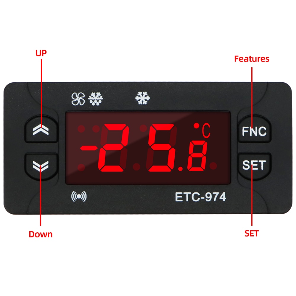 ETC-974 Mini Temperature Controller Refrigerator Thermostat Regulator Thermoregulator Thermocouple NTC Dual sensor 220V 40%off