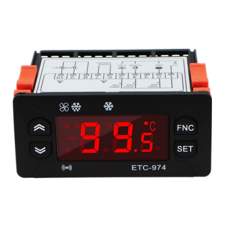 ETC-974 Mini Temperature Controller Refrigerator Thermostat Regulator Thermoregulator Thermocouple NTC Dual sensor 220V