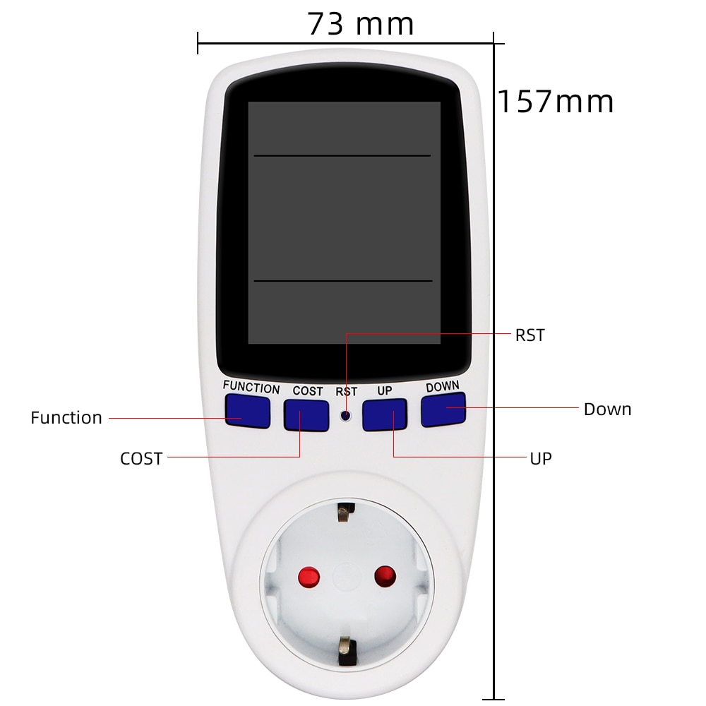 EU Digital Volt Voltage Wattmeter Power Analyzer AC 230V Electronic Power Energy Meter Automatic Kwh Power Switch