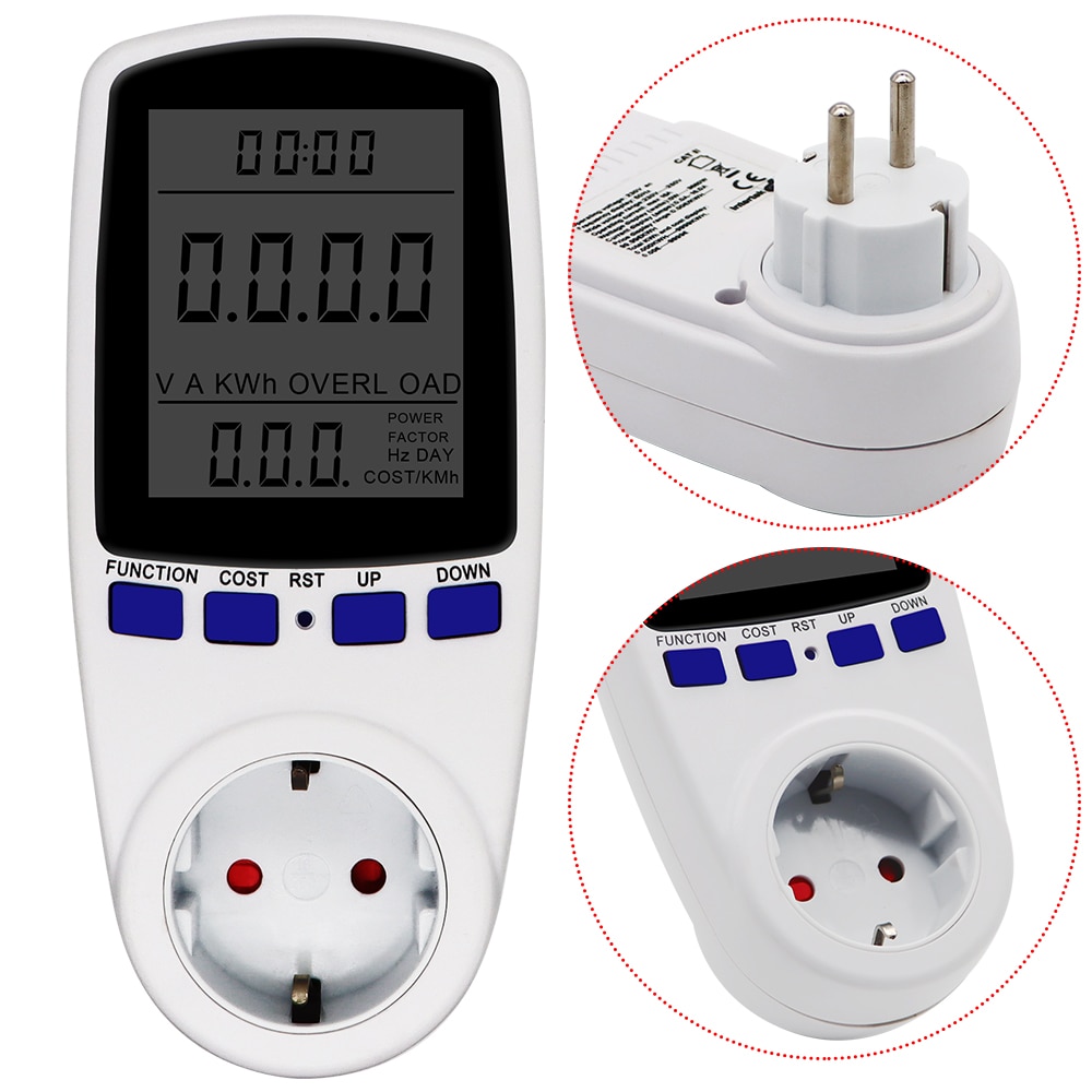 EU Digital Volt Voltage Wattmeter Power Analyzer AC 230V Electronic Power Energy Meter Automatic Kwh Power Switch