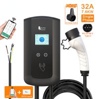 EV Charging Station Type2 Cable 32A EVSE Wallbox Electric Vehicle Car Charger Wall Mount APP Wifi Control 7KW 11KW 22KW