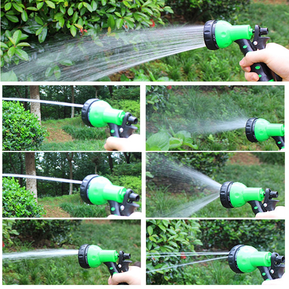 25-200FT Expandable Water Gun Hose Kit Magic PVC Reel Pipe with 7 Spraying Mode Water Gun for Garden Farm Irrigation Car Wash