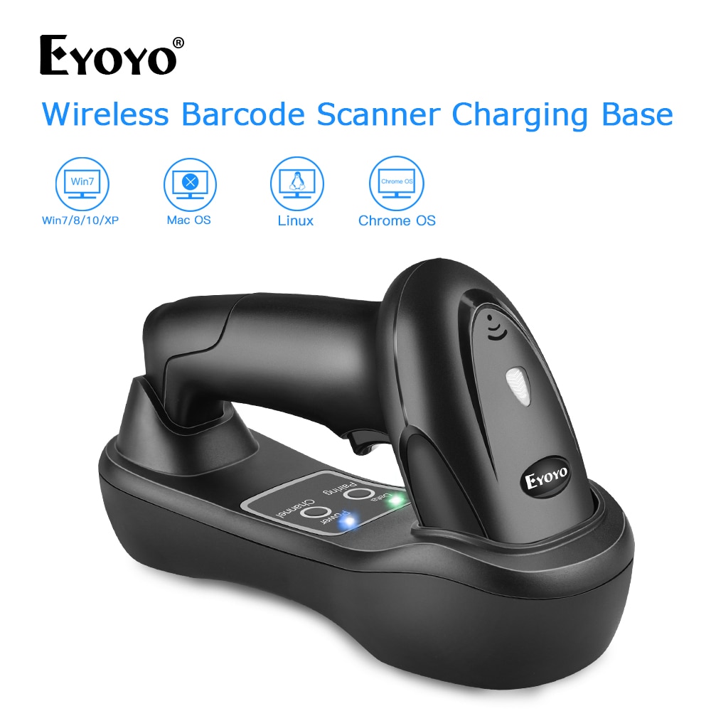 EY-6900D 1D Handheld Wireless Barcode Scanner Reader USB Cradle Receiver Charging Base Bar Code Scan Portable Scanning