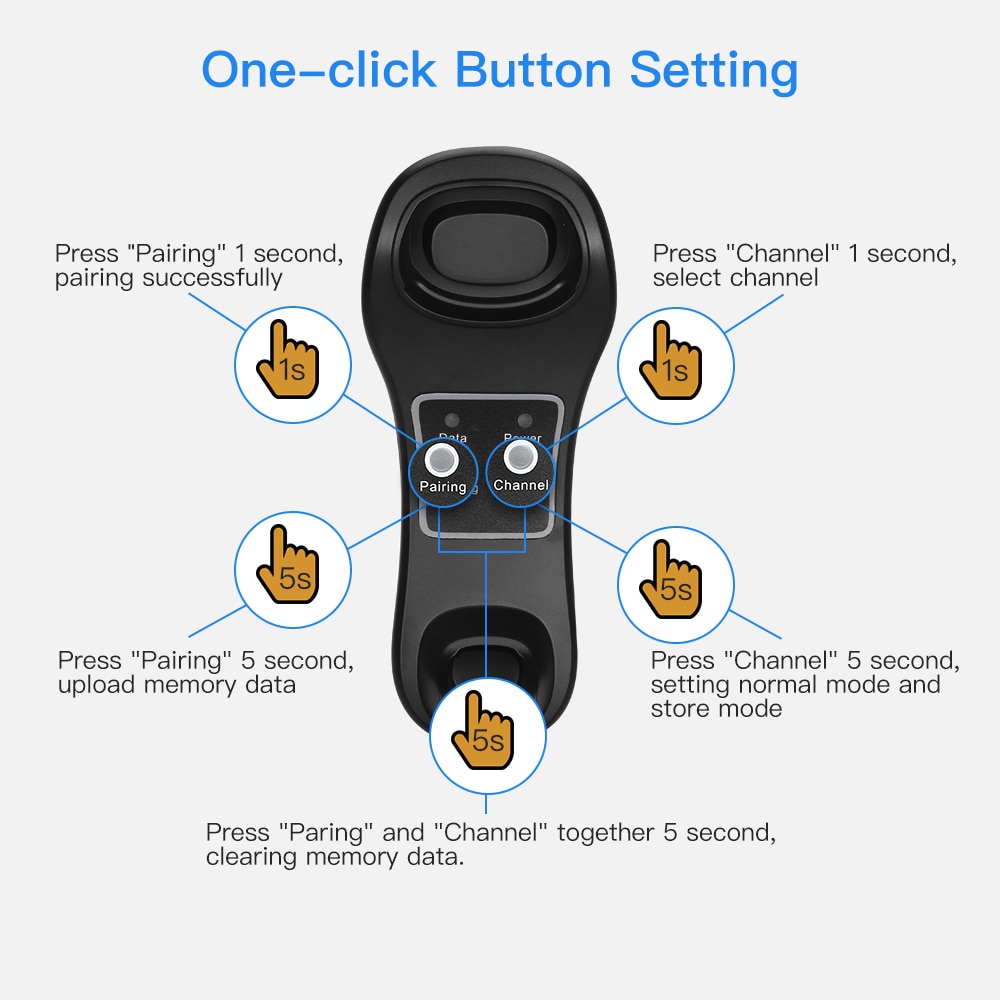 EY-6900D 1D Handheld Wireless Barcode Scanner Reader USB Cradle Receiver Charging Base Bar Code Scan Portable Scanning