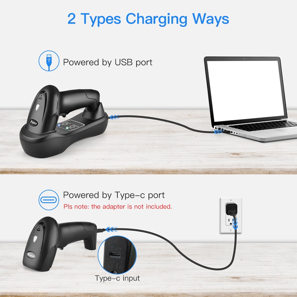 EY-6900D 1D Handheld Wireless Barcode Scanner Reader USB Cradle Receiver Charging Base Bar Code Scan Portable Scanning