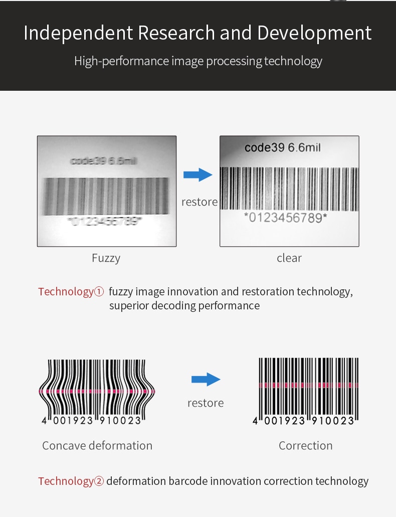 EY-HS26 Fast Speed Wired QR/1D/2D Barcode Scanner USB Bar Code Reader gs1 PDF417 Code39 QR Code Scanner Plug and Play