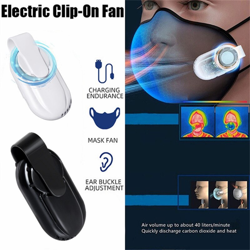 New Face Mask Mini Fan Anti-Haze Children Adult Air Purifying Portable USB Rechargeable Clip-On Speed Adjust Smart Facial Fans