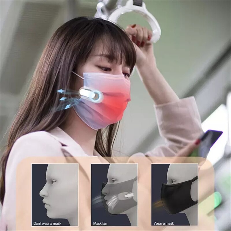New Face Mask Mini Fan Anti-Haze Children Adult Air Purifying Portable USB Rechargeable Clip-On Speed Adjust Smart Facial Fans