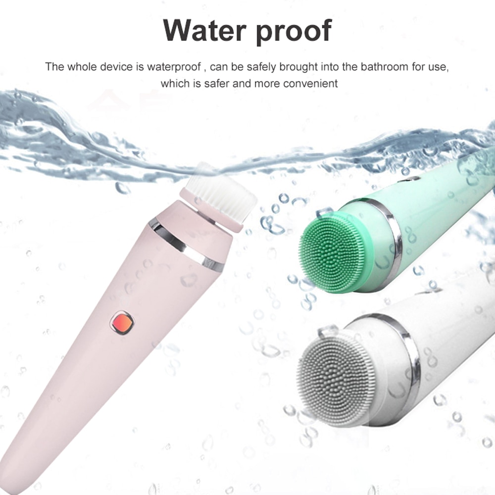 Facial Cleansing Brush Rechargeable Electric Spin Face Brush Waterproof Face Scrubber Massager with 4 Brush Heads Facial Cleaner