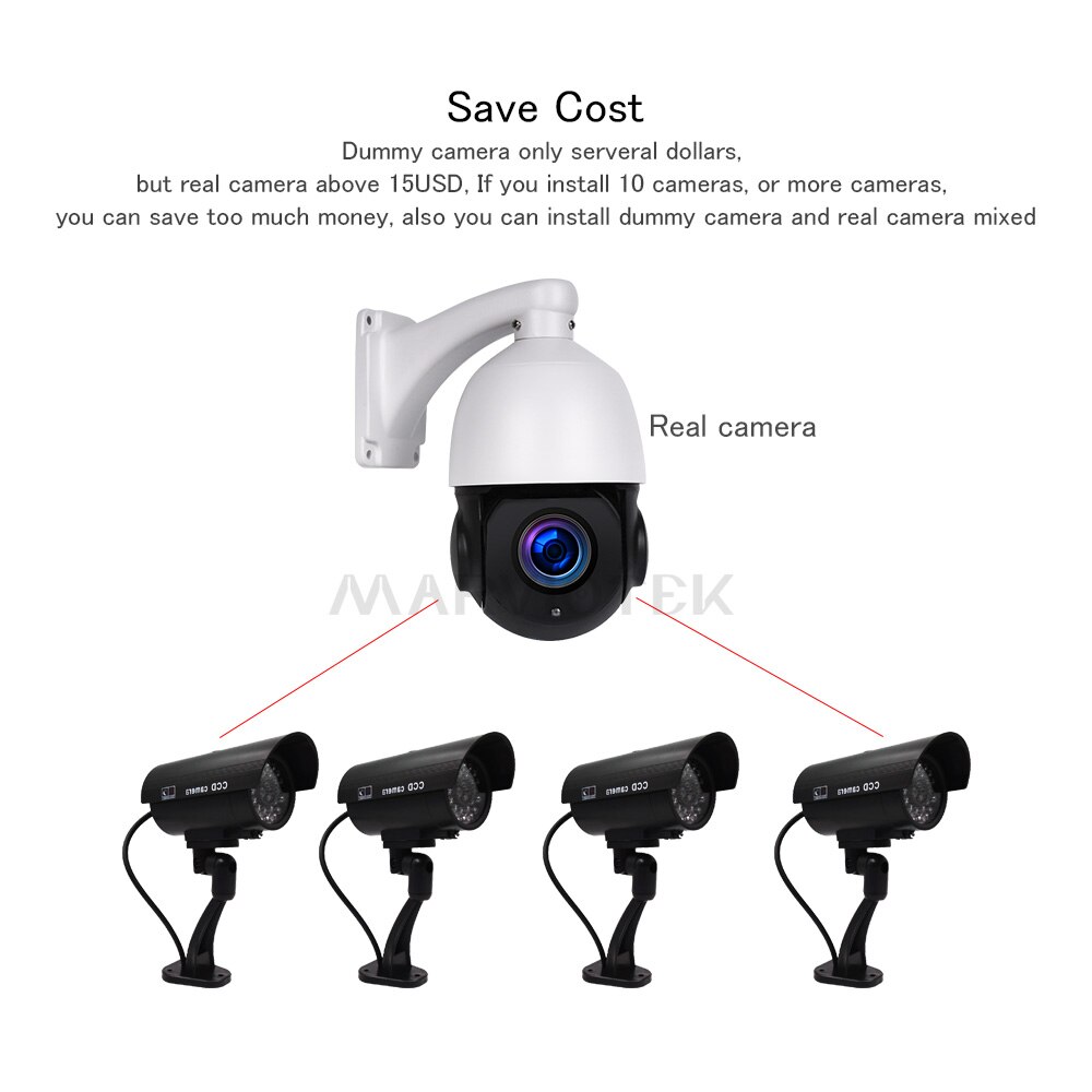 Fake Dummy Camera Outdoor Waterproof Home Security Video Surveillance Bullet Camera Indoor Night Vision Ipcam With LED light