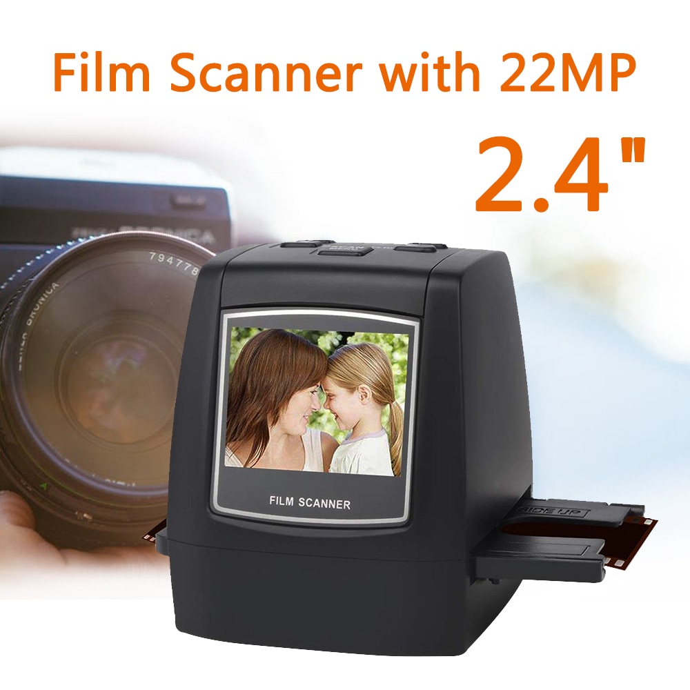 Film Scanner with 22MP Converts 126KPK/135/110/Super 8 Films Slides Negatives All in One into Digital Photos,2.4