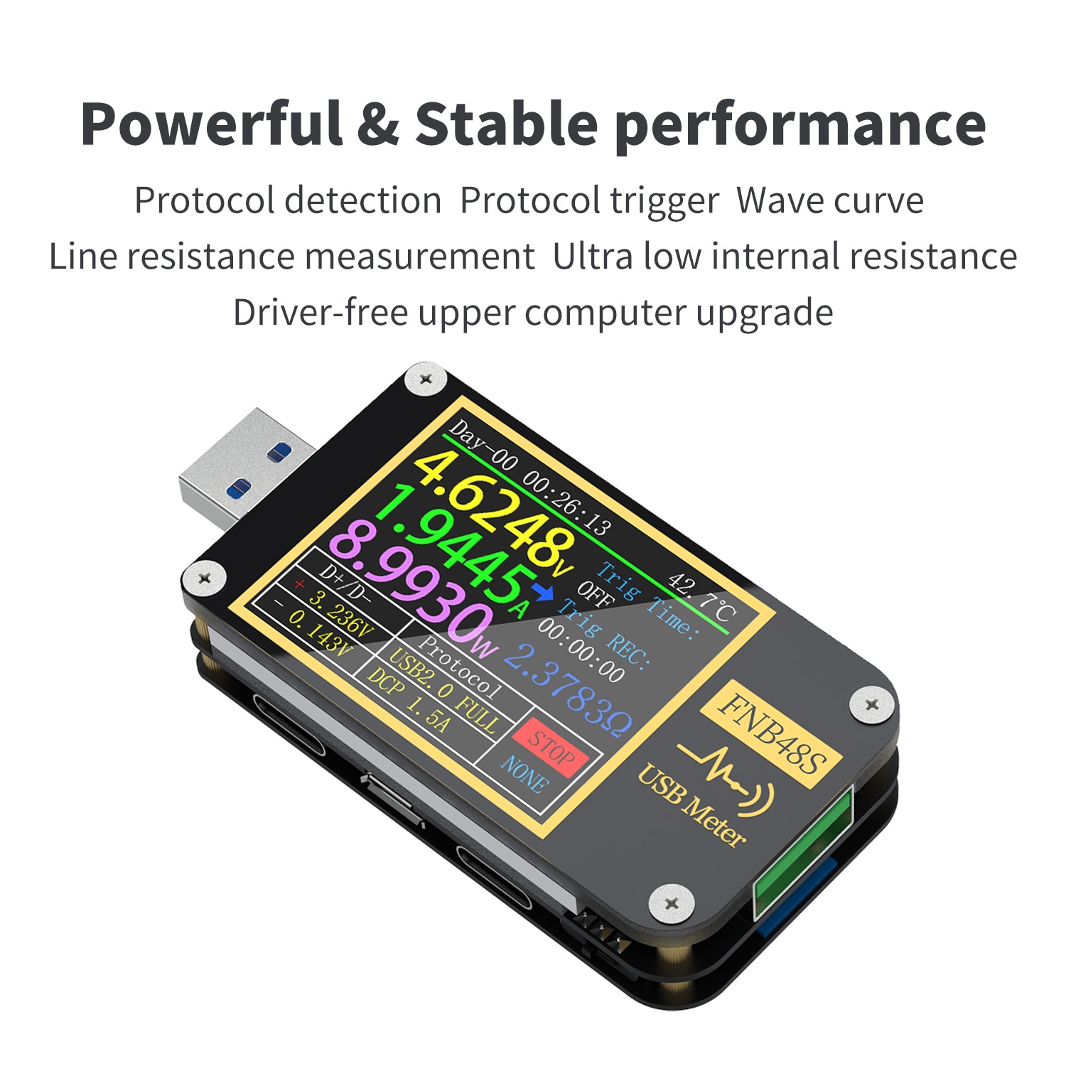 FNB48S C1 PD trigger Voltmeter ammeter Current and Voltmeter USB tester QC4 + PD3.0 2.0 PPS fast charging protocol capacity test