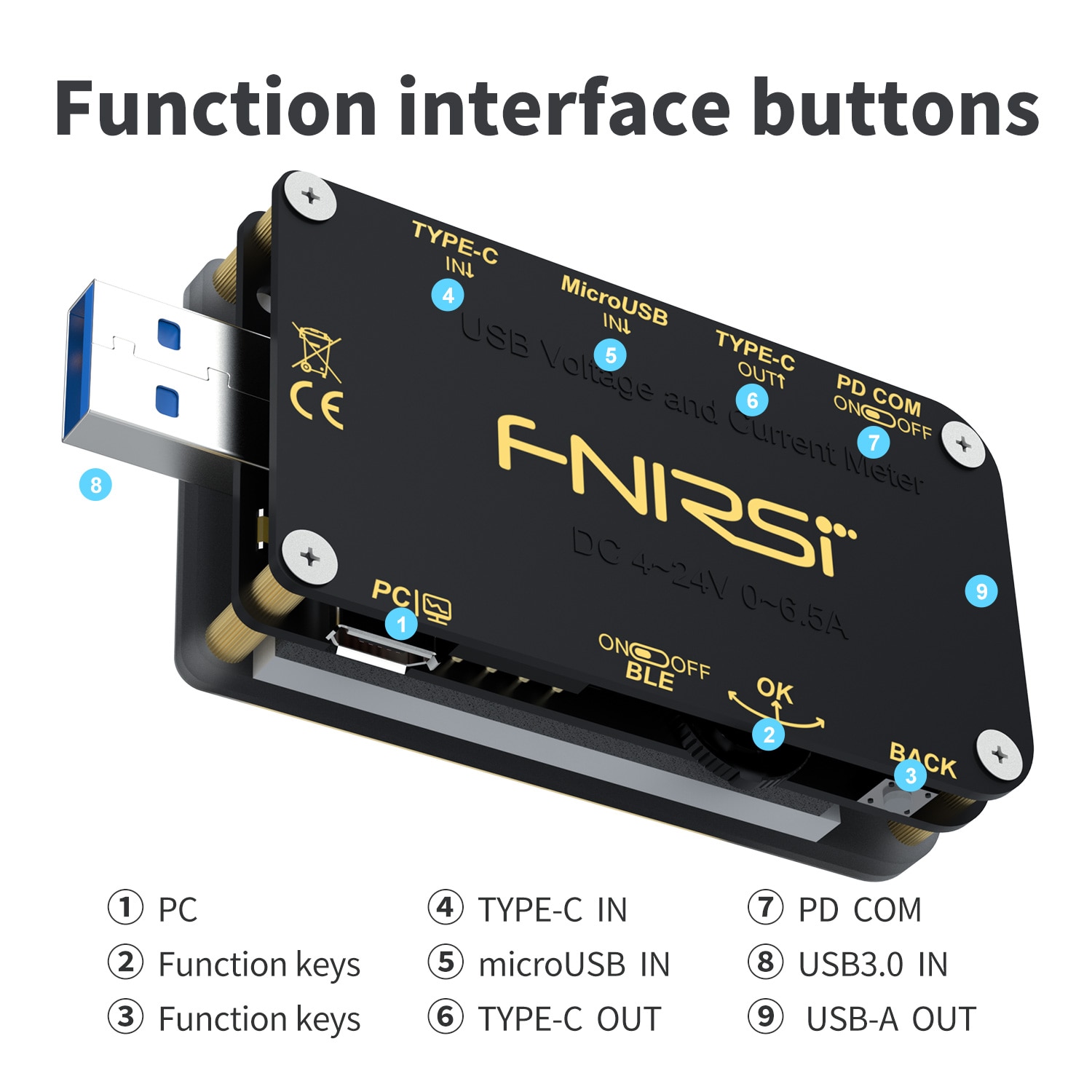 FNB48S C1 PD trigger Voltmeter ammeter Current and Voltmeter USB tester QC4 + PD3.0 2.0 PPS fast charging protocol capacity test