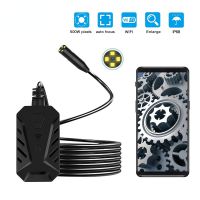 F230 Auto Focus WIFI Endoscope 3X Zoom 5.0MP HD1944P LEDs Wireless Industrial Inspection Snake Borescope Camera IP67 Waterproof Adjustable 4 LED light