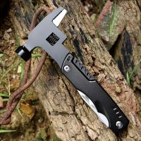 Outdoor camping tools folding knife Multifunctional hammer Adjustable open end wrench Screwdriver Pocket knife Bottle opener