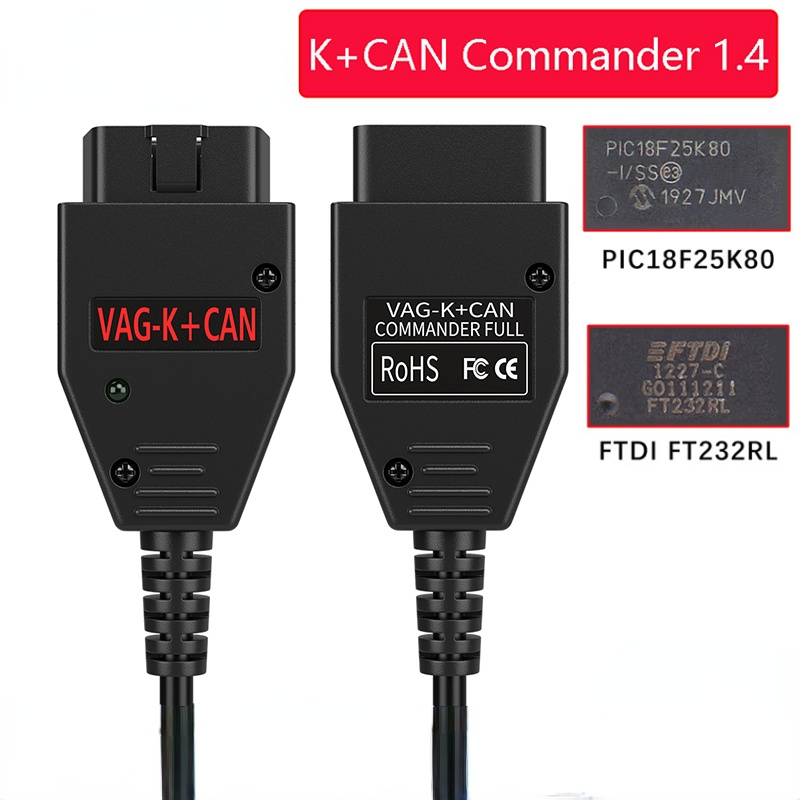 For VAG K CAN Commander 1.4 FTDI FT232RL PIC18F25K80 OBD2 Scanner Diagnostic Tool For VW for Golf/Bor for Jetta for VAG K-line