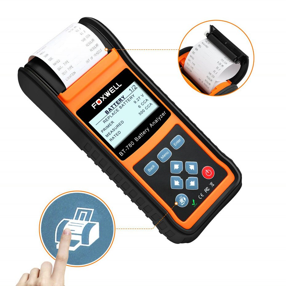 Latest Foxwell BT780 Battery Analyzer BT-780  Battery Tester with Built-in Thermal Printer