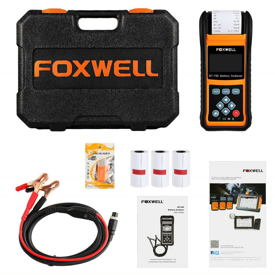 Latest Foxwell BT780 Battery Analyzer BT-780  Battery Tester with Built-in Thermal Printer