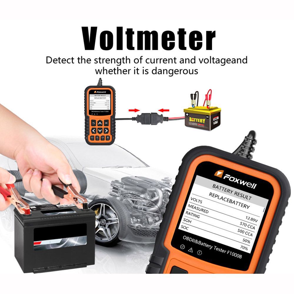 Foxwell F1000B CAN OBDII/EOBD Code Reader & Battery Tester 2 in 1