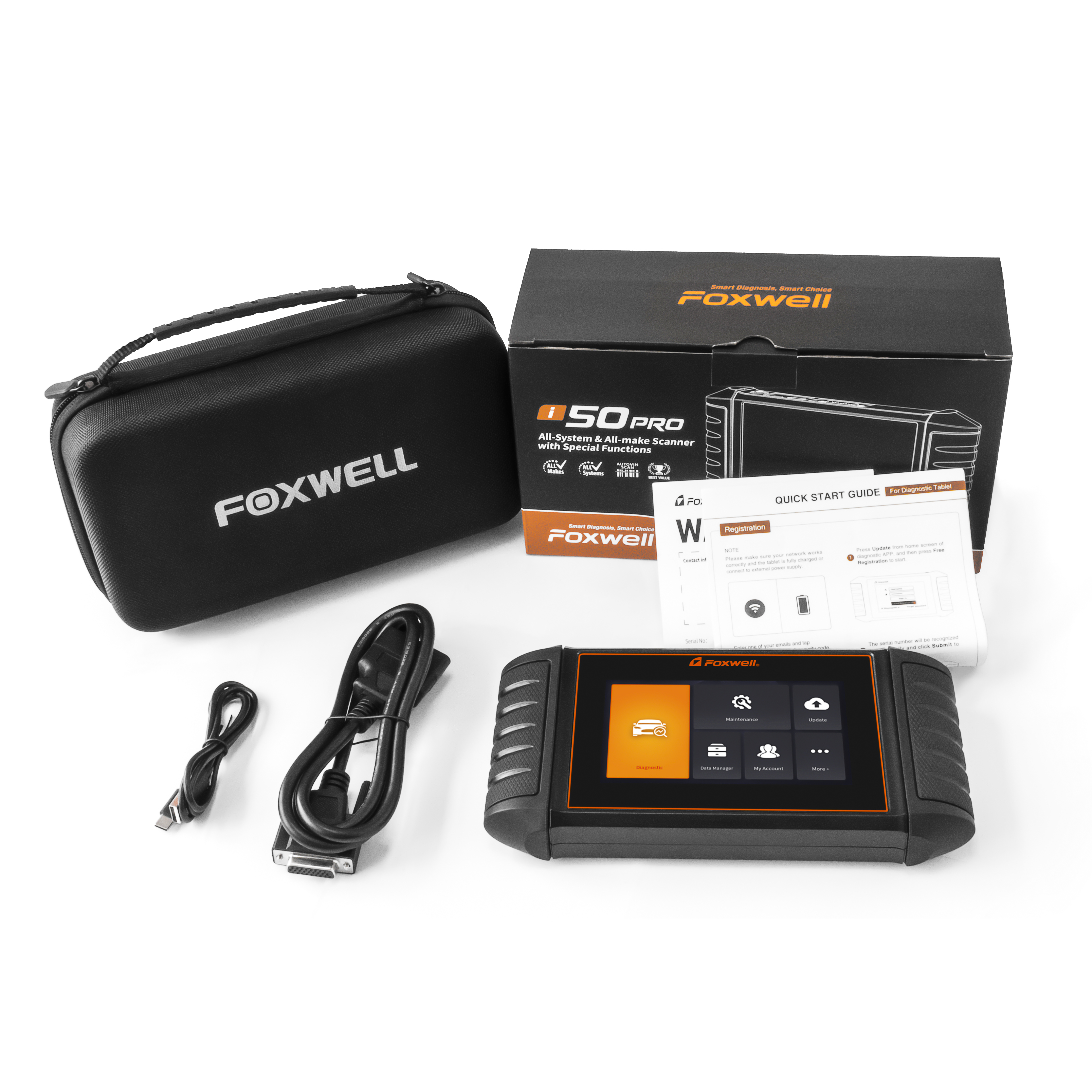 Foxwell i50Pro 5.5'' All-System & All-make Scanner with Special Functions Diagnostic Tool Android Tablet Scanner Universal Vehicle Tools