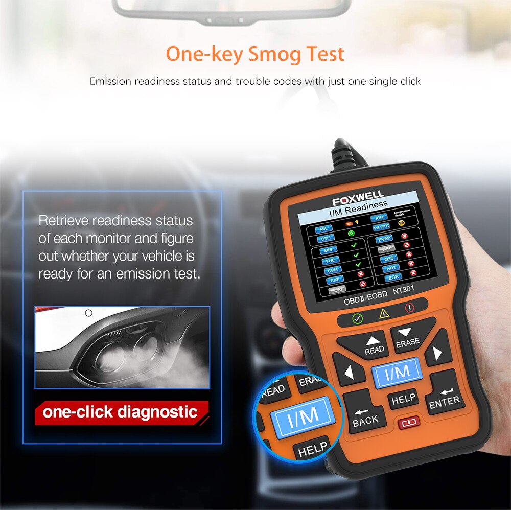 Foxwell NT301 CAN OBDII/EOBD Auto Diagnostic Scanner Code Reader Support Multi-Languages