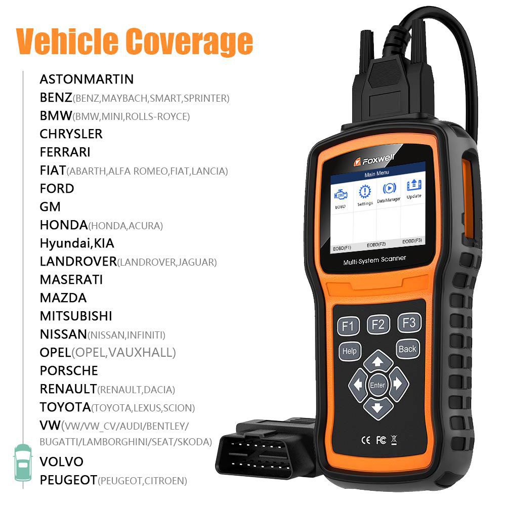 Foxwell NT530 Multi-System Scanner with 1 Free Car Make Update Version of NT520 Pro/NT510