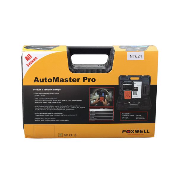 Free Shipping Foxwell NT624 AutoMaster Pro All-Makes All-Systems Scanner Supports Cars Till 2015