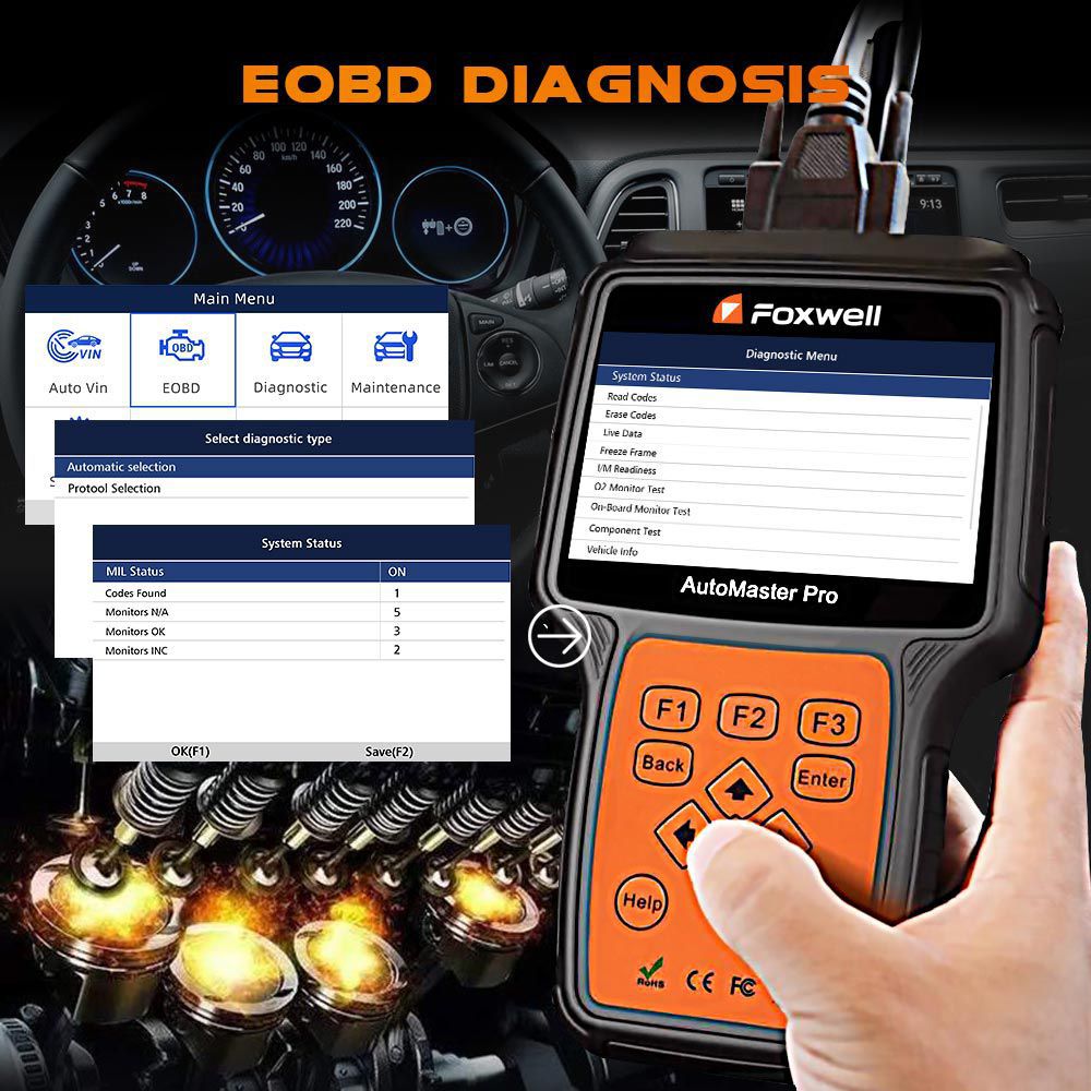 Foxwell NT680 All Systems Diagnostic Scanner with Oil Light/Service Reset+EPB Functions Updated Version of NT624