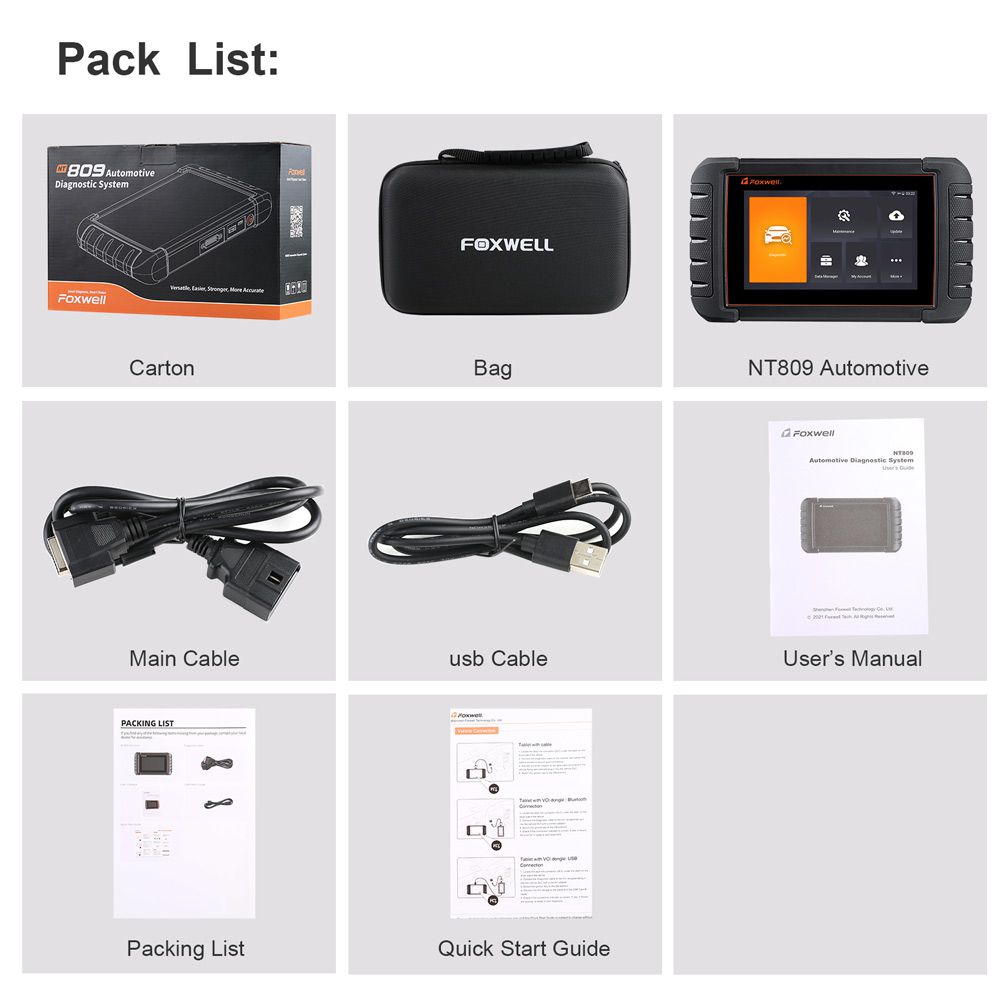 Foxwell NT809 All System Diagnostic Tool with 28 Reset Service Functions