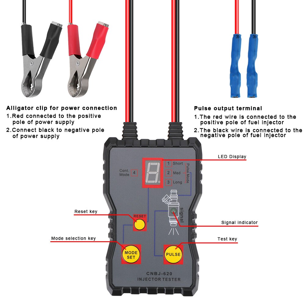 Fuel System Scan Tool 4 Pluse Mode Car Fuel Injector Tester Automotive Cleaning Tool Kit Injector Flush Cleaner