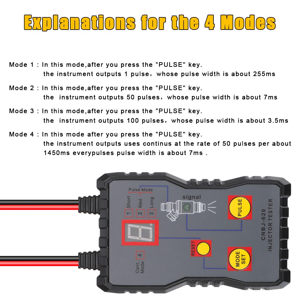 Fuel System Scan Tool 4 Pluse Mode Car Fuel Injector Tester Automotive Cleaning Tool Kit Injector Flush Cleaner