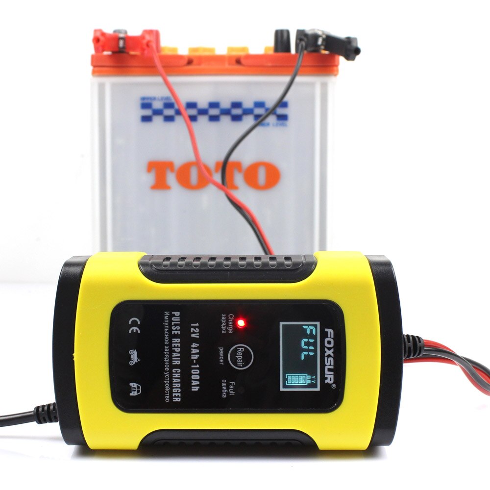 Full Automatic Car Battery Charger 12V 5A Intelligent Fast Power Charging for AGM GEL Wet Dry Lead Acid Digital LCD Display