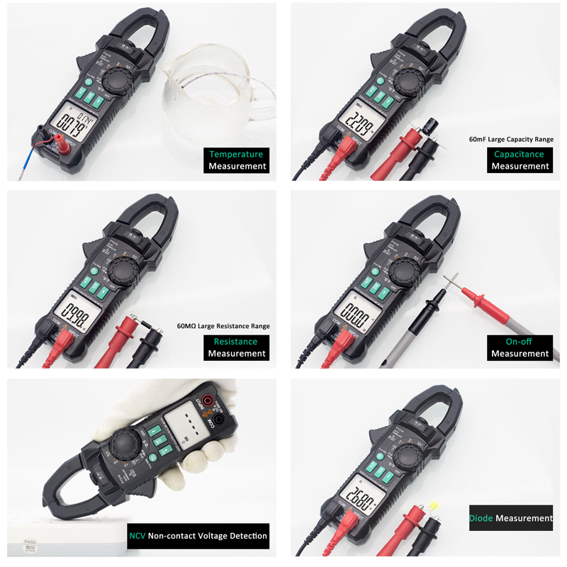 FY219 AC DC Current Digital Clamp Meters High Precision Multimeter True RMS Auto Range VFC Capacitance NVC Universal