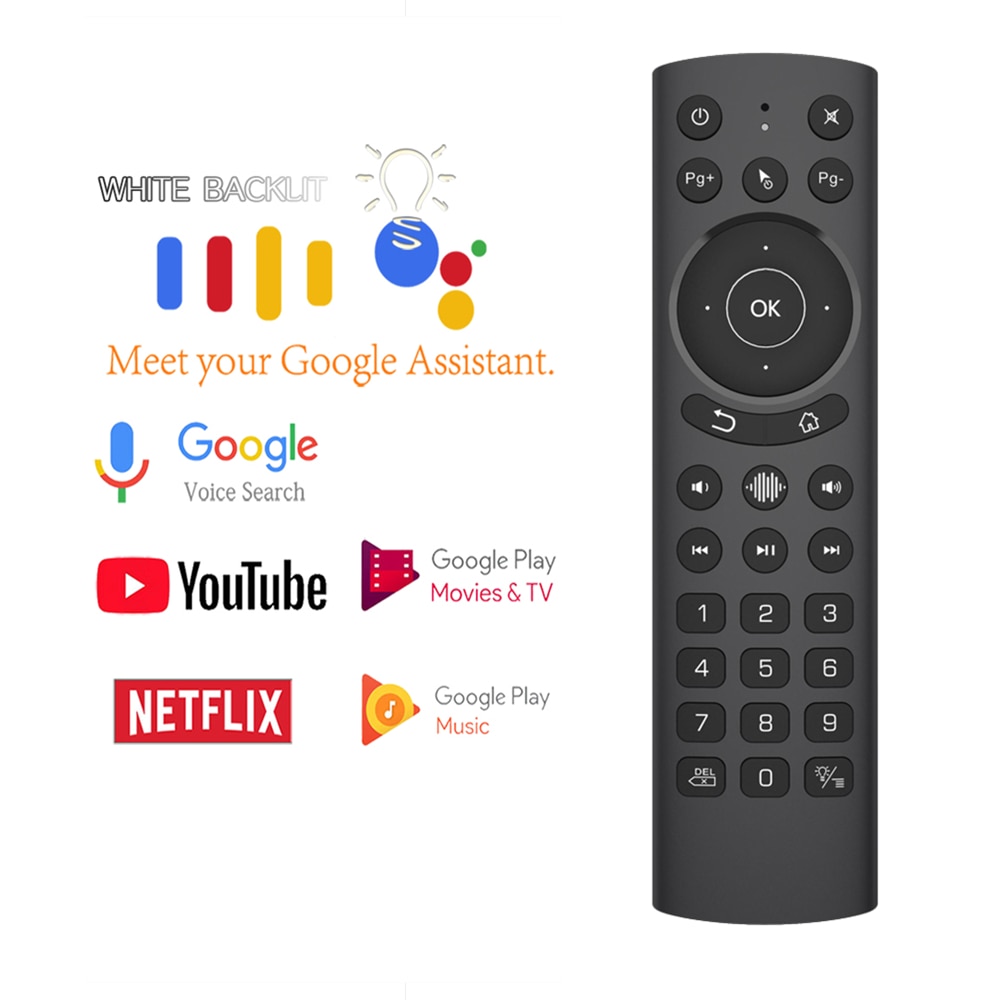 G20S Pro Voice Backlit Smart Air Mouse Gyroscope IR Learning Google Assistant Remote Control For X96 MAX+ Android TV BOX