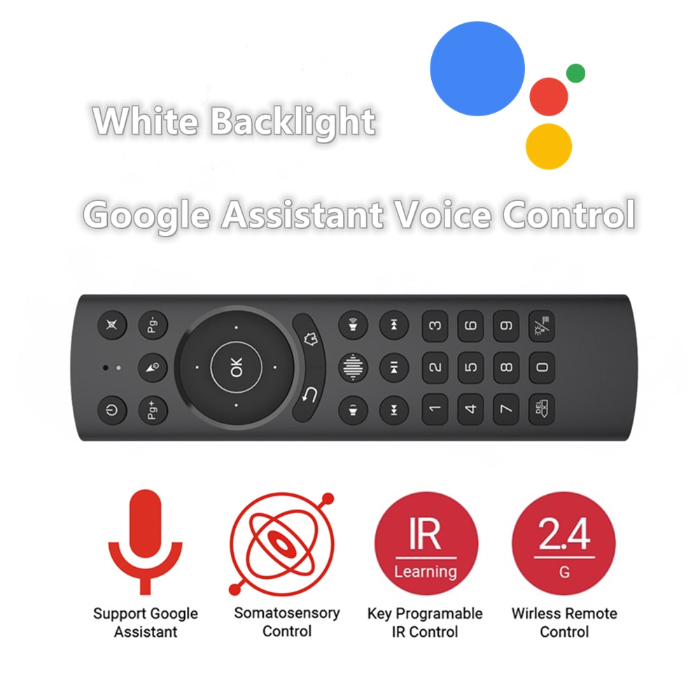 G20S Pro Voice Backlit Smart Air Mouse Gyroscope IR Learning Google Assistant Remote Control For X96 MAX+ Android TV BOX