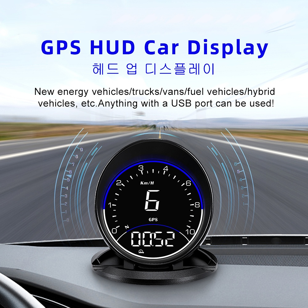 G6 GPS Car MPH KMH HUD Speedometer Head Up Display Hybrid Vehicles Auto Speed Alarm Projector Gps for All Car