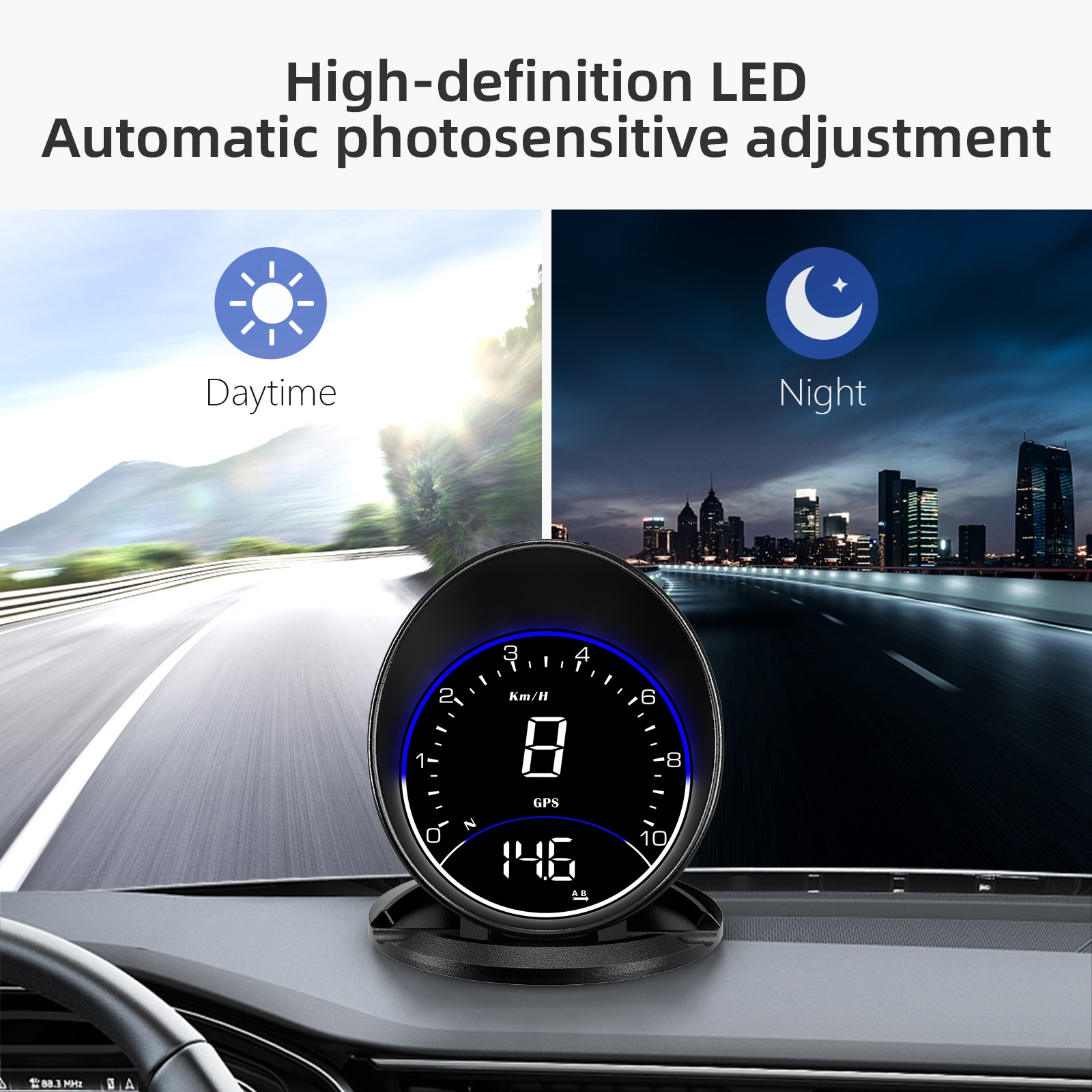 G6 GPS Car MPH KMH HUD Speedometer Head Up Display Hybrid Vehicles Auto Speed Alarm Projector Gps for All Car
