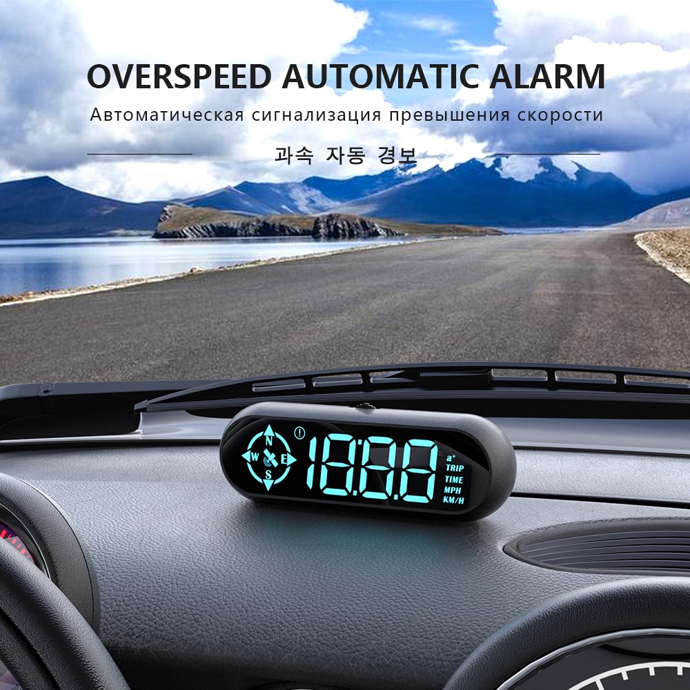 G9 GPS Speedometer LED Auto HUD Head-Up Display On-board Computer Car Speed Alarm Projector for All Car