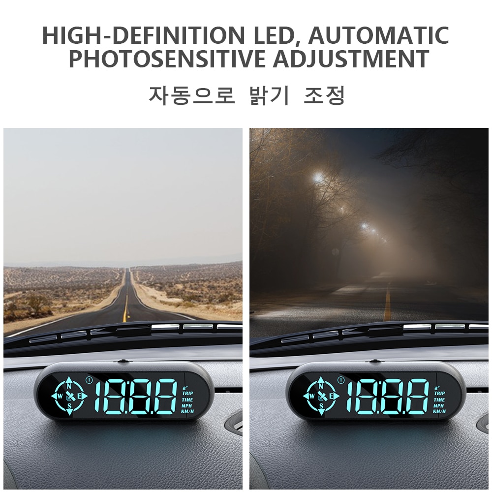 G9 GPS Speedometer LED Auto HUD Head-Up Display On-board Computer Car Speed Alarm Projector for All Car