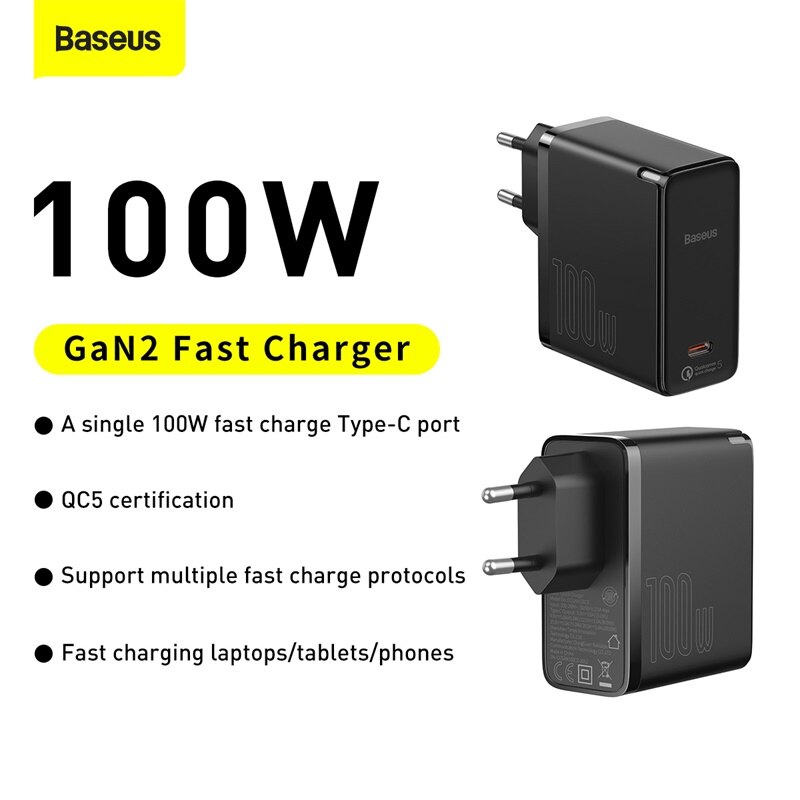 GaN 100W USB Type C Charger PD Quick Charge 5.0 4.0 USB-C Type-C QC 5.0 Fast Charging Charger For iPhone 12 Pro Macbook