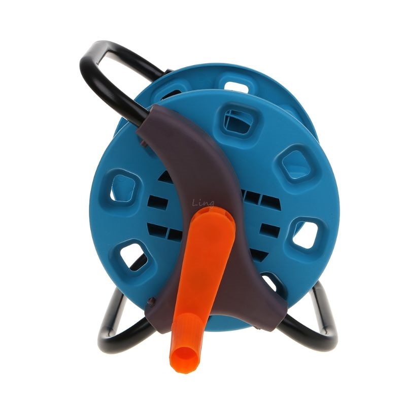 Portable Garden 25M Water Hose Reel Cart Storage Rack Holder Winding Waterpipe Bracket Shaking Tools